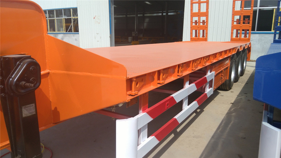 40-100 Tonnen Nutzlast Flatbed Lowbed Semi-Trailer mit Rampe Schwerlastrampe und gebraucht