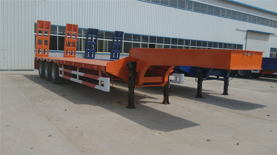 40-100 Tonnen Nutzlast Flatbed Lowbed Semi-Trailer mit Rampe Schwerlastrampe und gebraucht