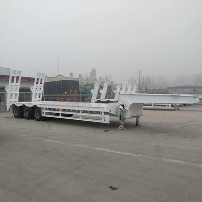 40-100 Tonnen Nutzlast Flatbed Lowbed Semi-Trailer mit Rampe Schwerlastrampe und gebraucht