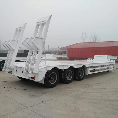 40-100 Tonnen Nutzlast Flatbed Lowbed Semi-Trailer mit Rampe Schwerlastrampe und gebraucht