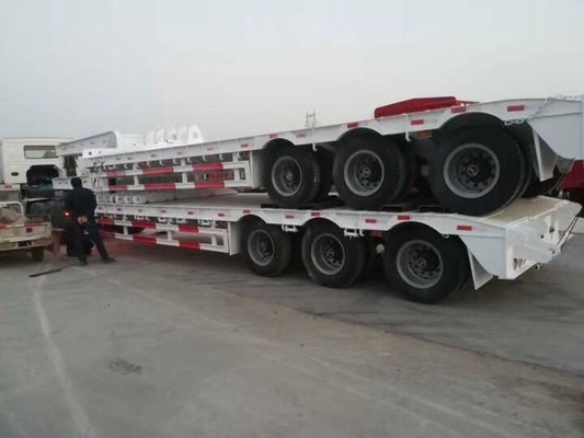 40-100 Tonnen Nutzlast Flatbed Lowbed Semi-Trailer mit Rampe Schwerlastrampe und gebraucht