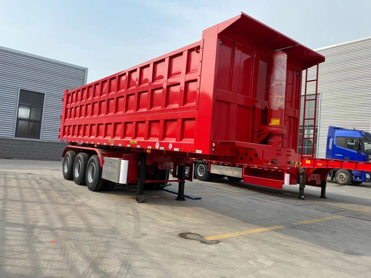 Endseite hinten 3 Achse 35 40 Kubikmeter Dump Tipper Anhänger mit Selbstdumpingfunktion