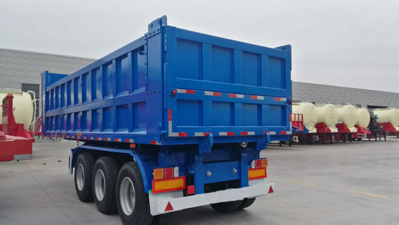 Endseite hinten 3 Achse 35 40 Kubikmeter Dump Tipper Anhänger mit Selbstdumpingfunktion
