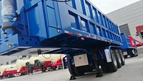 Endseite hinten 3 Achse 35 40 Kubikmeter Dump Tipper Anhänger mit Selbstdumpingfunktion