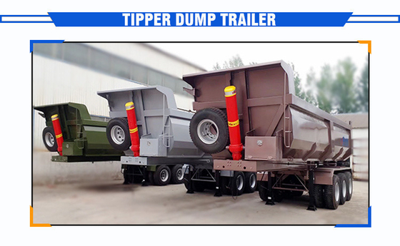 30-80tons Tipper-Dump-Anhänger mit CE-Zertifizierung und Cross-Arm-Type-Aufhängungssystem