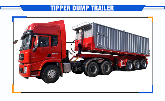 30-80tons Tipper-Dump-Anhänger mit CE-Zertifizierung und Cross-Arm-Type-Aufhängungssystem