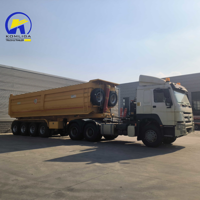 Schwerlast-Selbstdumpfer U-Form 3/4 Achs-Tipper-Sand-Dumpper-Tipper-Lkw Halbanhänger