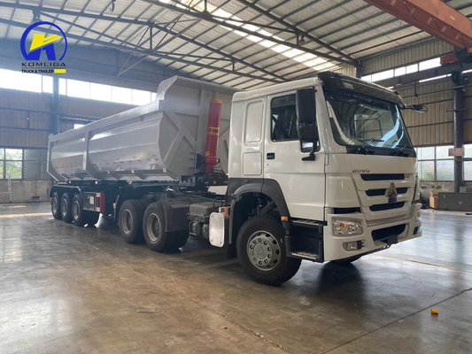 3achsige Sinotruk Dump Tipper Cargo Flatbed Heavy Truck Halbanhänger mit Fuwa/BPW-Achse