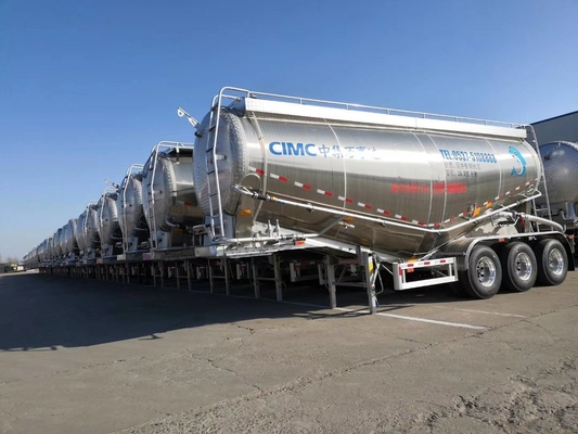2 Stück ABS Optional 3 Achsen Massenzement Tanker Semi-Anhänger mit Ersatzweigträger