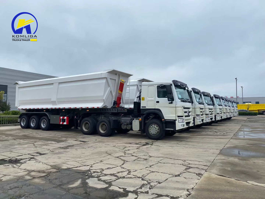 Sinotruk Weiß 3-Achsen U-Form Dump Anhänger Kipper Halbanhänger mit Wabco Bremssystem