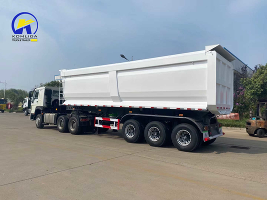 Sinotruk Weiß 3-Achsen U-Form Dump Anhänger Kipper Halbanhänger mit Wabco Bremssystem