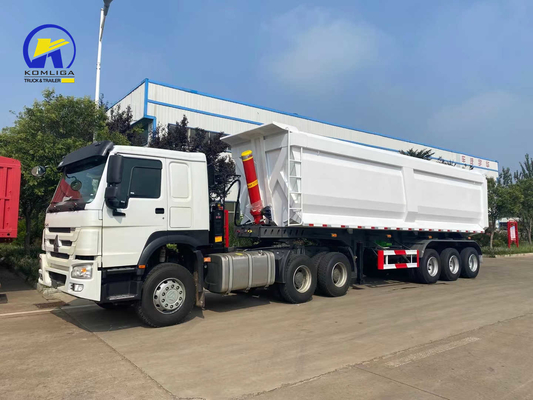 Sinotruk Weiß 3-Achsen U-Form Dump Anhänger Kipper Halbanhänger mit Wabco Bremssystem