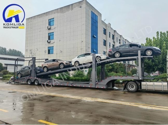 80T Ladekapazität GCC-zertifizierter Fahrzeugträger Halbanhänger für den Transport nach Usbekistan